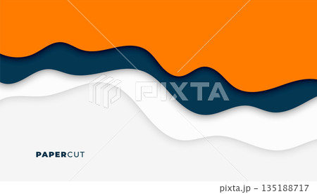 modern papercut fluid shape layout for business presentation 135188717