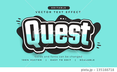 text effect style quest lettering editable mockup 135188718