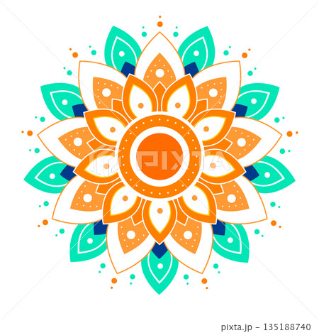 elegant floral mandala rangoli pattern background vector 135188740