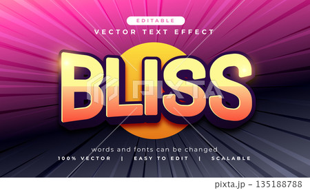 editable bliss word text effect template vector 135188788