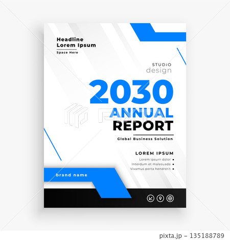 company annual report business flyer in blue theme 135188789