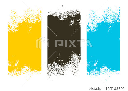 collection of three grungy stain texture background with brush stroke effect 135188802