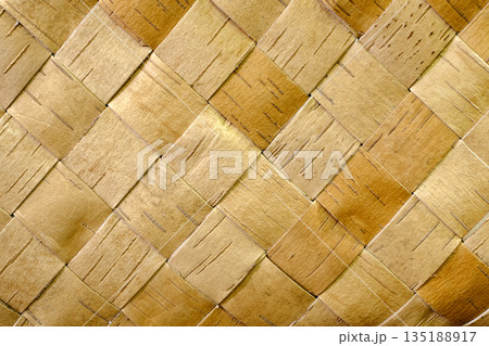 Wattled pattern made of birch bark 135188917