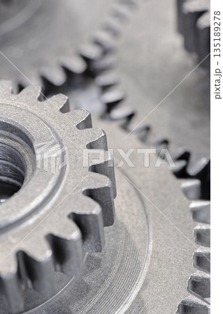 Steel gearwheels, part of gear transmission Steel gearwheels, part of gear transmission 135189278