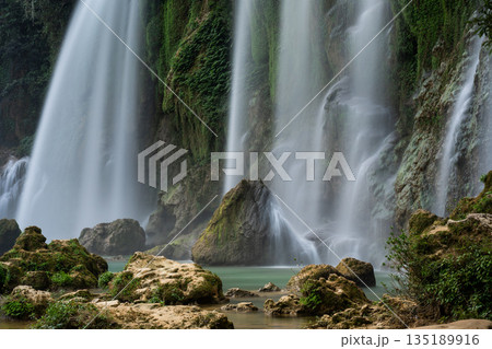 Detian Falls cascading water creating a breathtaking landscape in China and Vietnam 135189916