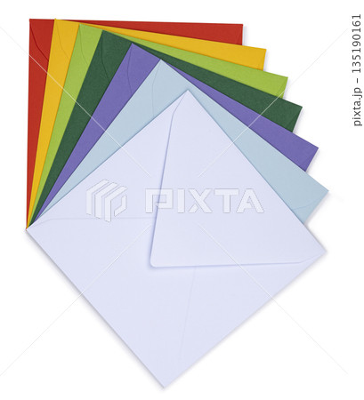 Fanned out envelopes on white 135190161