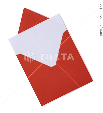 Square envelope with black paper on white 135190172