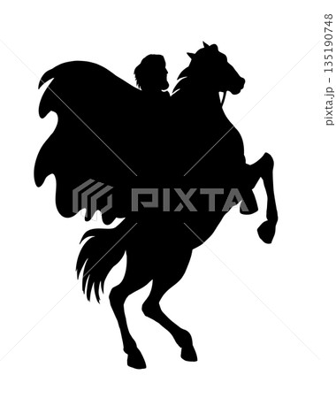 Vector drawing. Man on the horse 135190748