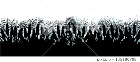Vector drawing. Old wheat field 135190789