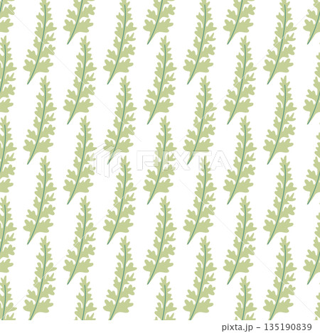 Seamless pattern of botanical leaves, silhouettes of natural ornaments. Simple floral pattern. Vector illustration in two colors. Seamless pattern of botanical leaves, silhouettes of natural ornaments. Simple floral pattern. Vector illustration in two colors. 135190839