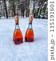 Chilling Rose Champagne in the Snow 135191601