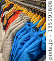 Colorful Assortment of Jackets on a Retail Rack 135191606
