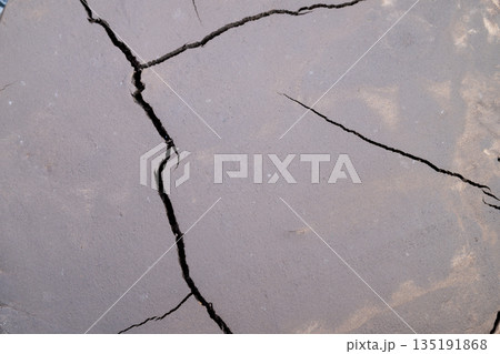 Fractal soil crack design, Complex fractal pattern of cracked earth for backgrounds, Detailed mosaic of intersecting fissures and granular textures on soil surface Fractal soil crack design, Complex fractal pattern of cracked earth for backgrounds, Detailed mosaic of intersecting fissures and granular textures on soil surface 135191868
