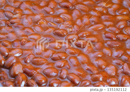 Healthy vegan meal with beans and tomatoes, Nutritious plant protein bowl featuring tomatoes and beans, Wholesome vegan dish combining beans and fresh tomatoes for nutritious meal 135192112