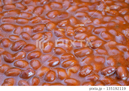 Comforting bean dish, Slowcooked beans with rustic flavor, Hearty red beans simmered for rich flavor, Savory slowcooked beans with rustic braise look and warming scent 135192119