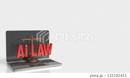 Artificial Intelligence Law and Digital Justice Concept 3d render. Artificial Intelligence Law and Digital Justice Concept 3d render. 135192451