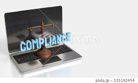 Digital Compliance and Legal Governance Technology Concept 3d render. 135192454