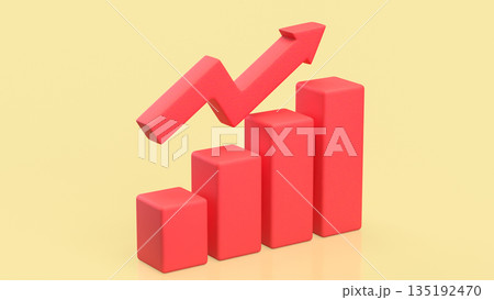 Business Growth Success Chart with Upward Arrow Trend 3d render. Business Growth Success Chart with Upward Arrow Trend 3d render. 135192470