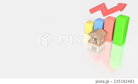 Financial Growth Concept with Colorful Bar Chart and Upward Arrow 3d render. Financial Growth Concept with Colorful Bar Chart and Upward Arrow 3d render. 135192481