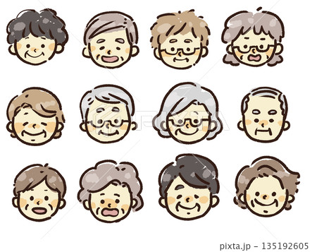 大人の表情セット 大人の表情セット 135192605