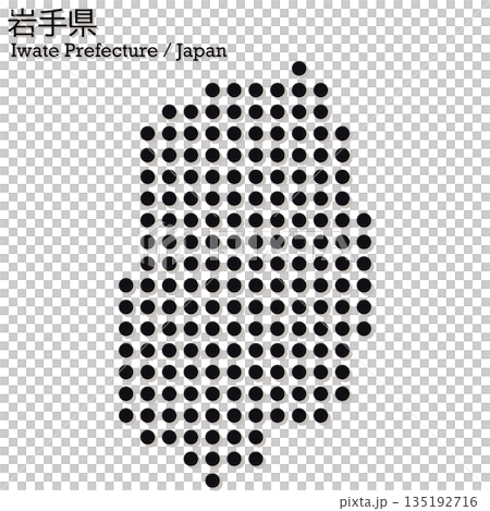 日本のベクターイラスト地図素材：岩手県全体地図 135192716