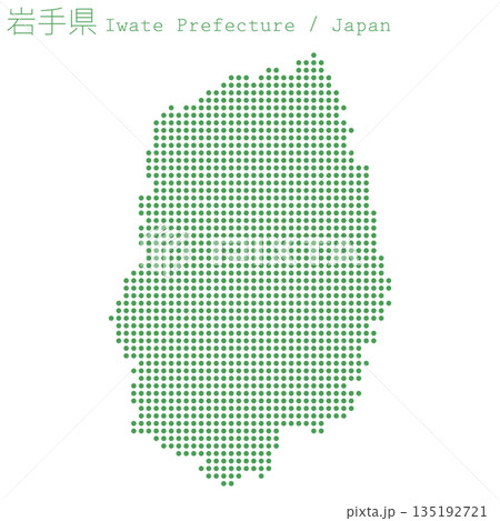 日本のベクターイラスト地図素材:岩手県全体地図 日本のベクターイラスト地図素材:岩手県全体地図 135192721