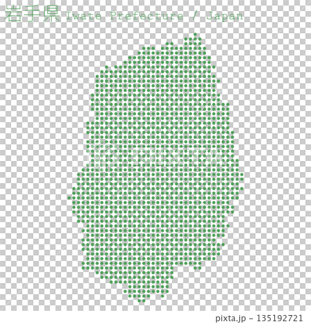 日本のベクターイラスト地図素材:岩手県全体地図 日本のベクターイラスト地図素材:岩手県全体地図 135192721