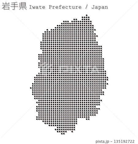日本のベクターイラスト地図素材：岩手県全体地図 135192722