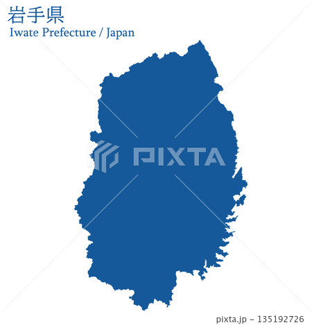 日本のベクターイラスト地図素材：岩手県全体地図 135192726