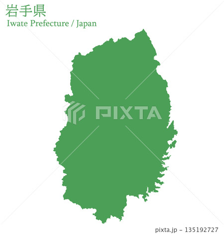 日本のベクターイラスト地図素材：岩手県全体地図 135192727