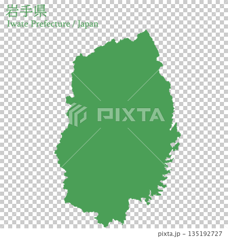 日本のベクターイラスト地図素材：岩手県全体地図 135192727