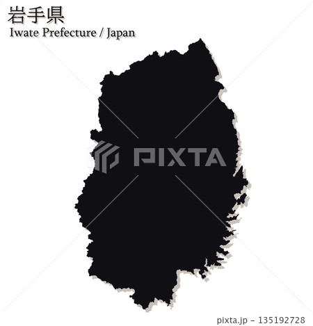 日本のベクターイラスト地図素材:岩手県全体地図 日本のベクターイラスト地図素材:岩手県全体地図 135192728