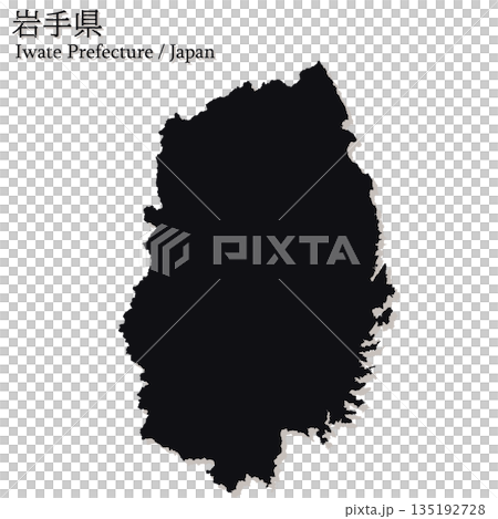 日本のベクターイラスト地図素材:岩手県全体地図 日本のベクターイラスト地図素材:岩手県全体地図 135192728