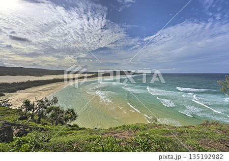 Beach on Frazer Island during the day 135192982