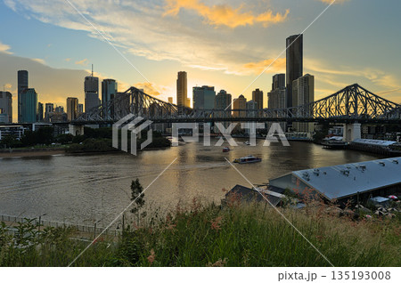 The skyline of Brisbane and the Story Bridge The skyline of Brisbane and the Story Bridge 135193008