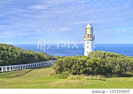 Cape Otway Lighthouse with the sea behind Cape Otway Lighthouse with the sea behind 135193047