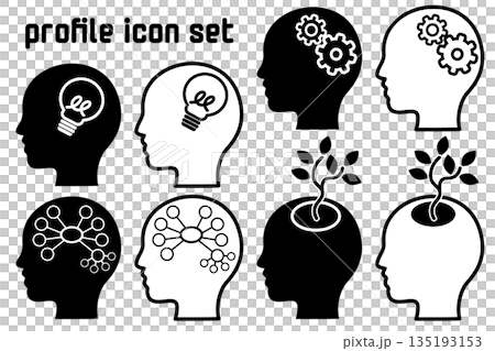 A simple black and white profile icon set useful for business content creation A simple black and white profile icon set useful for business content creation 135193153