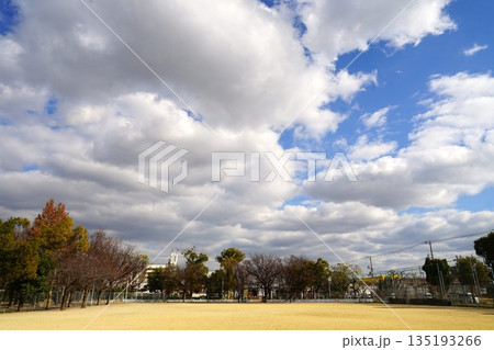 冬の白い雲の風景 冬の白い雲の風景 135193266