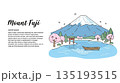 イラスト素材：富士山、日本の風景イメージ 135193515