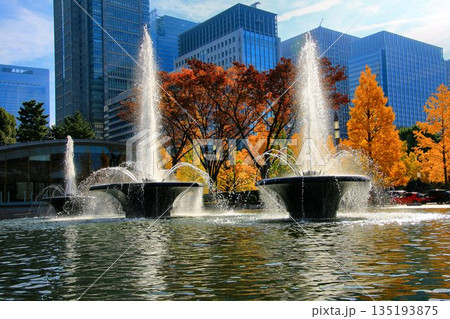 『一丁倫敦』と称された街並みを背に…  陽に輝く噴水【和田倉噴水公園】 135193875