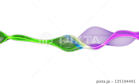 デジタルウェーブ・シンプル（抽象的でダイナミックな波形アート）PNG画像 135194491