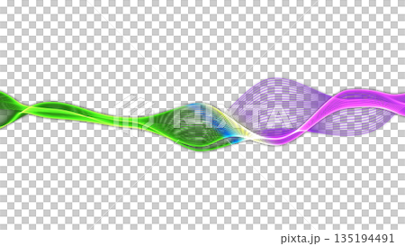 デジタルウェーブ・シンプル（抽象的でダイナミックな波形アート）PNG画像 135194491