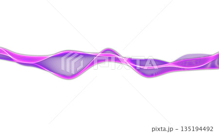 デジタルウェーブ・シンプル（抽象的でダイナミックな波形アート）PNG画像 135194492
