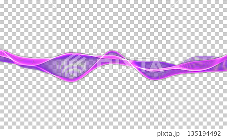 デジタルウェーブ・シンプル（抽象的でダイナミックな波形アート）PNG画像 135194492