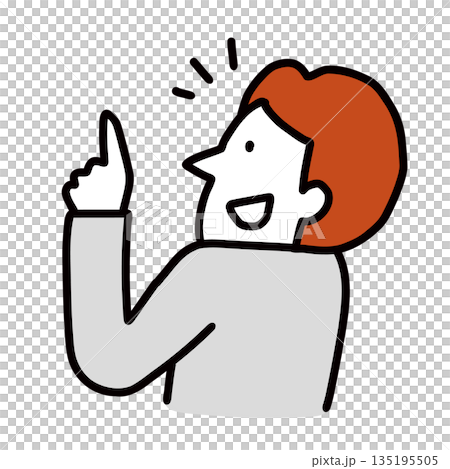 指をさす男性　企業で働くビジネスマン　イラストアバター 135195505