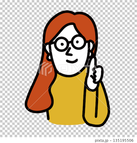 A woman with glasses making a like pose - Illustration avatar 135195506