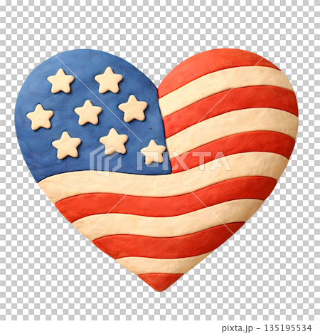 Heart with american flag 135195534