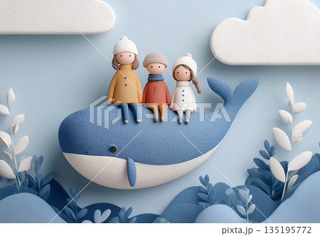 鯨と子供たちの小さな旅 ほのぼのファンタジー（3D） 135195772