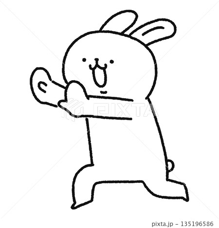 ちょっと待った・ウサギ 線画 ちょっと待った・ウサギ 線画 135196586