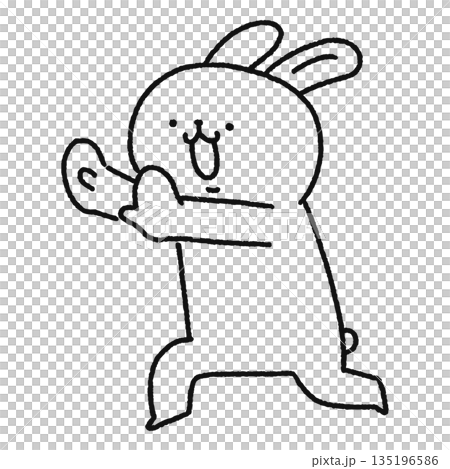 ちょっと待った・ウサギ 線画 ちょっと待った・ウサギ 線画 135196586